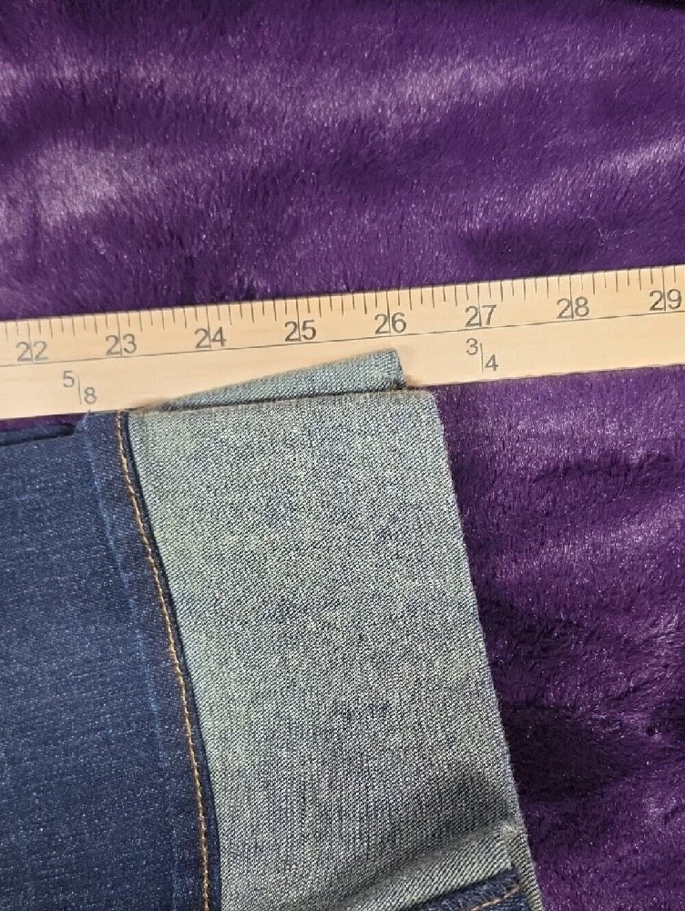 Chico's Dark Indigo Cropped Slim Jeans with Cuff sz 1.5(10)